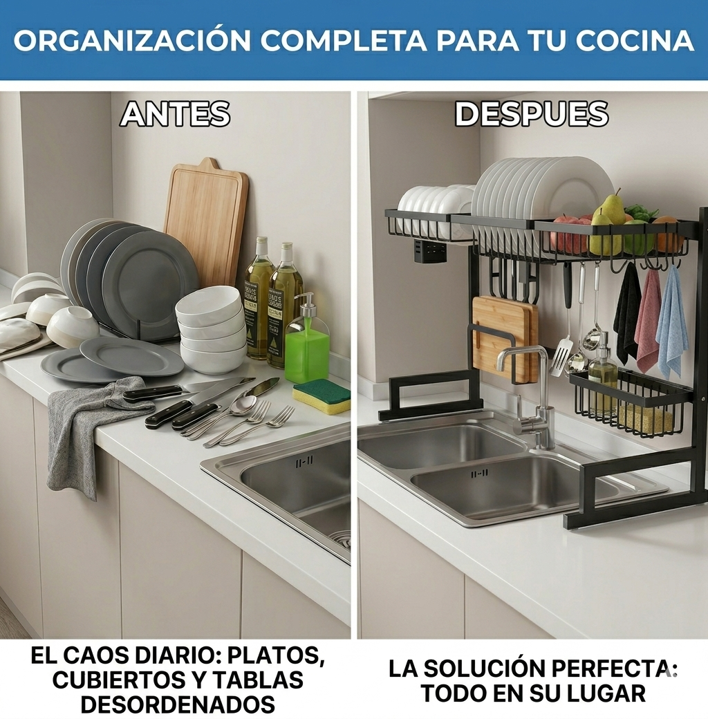 Escurridor Organizador sobre Lavaplatos