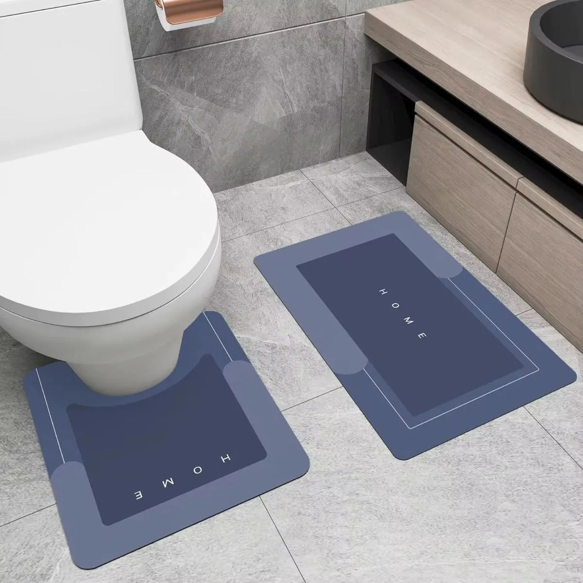 Tapetes de Baño Antideslizantes Set de 2 Piezas