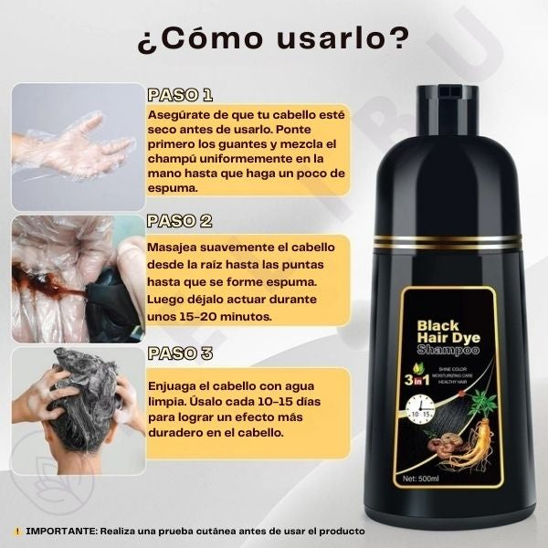 Shampoo Cubrecanas Negro Natural