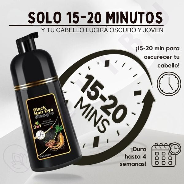 Shampoo Cubrecanas Negro Natural