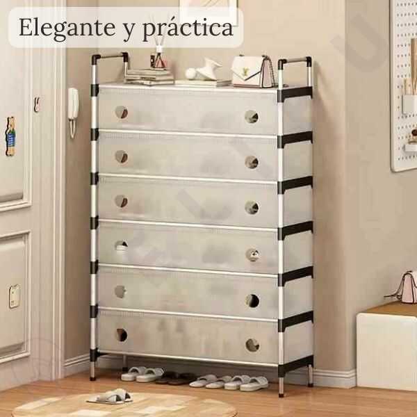 Zapatero Organizador Con Tapa 6 Niveles