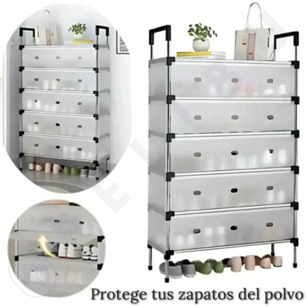 Zapatero Organizador Con Tapa 6 Niveles