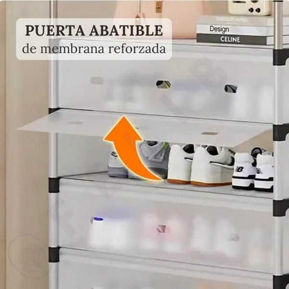 Zapatero Organizador Con Tapa 6 Niveles